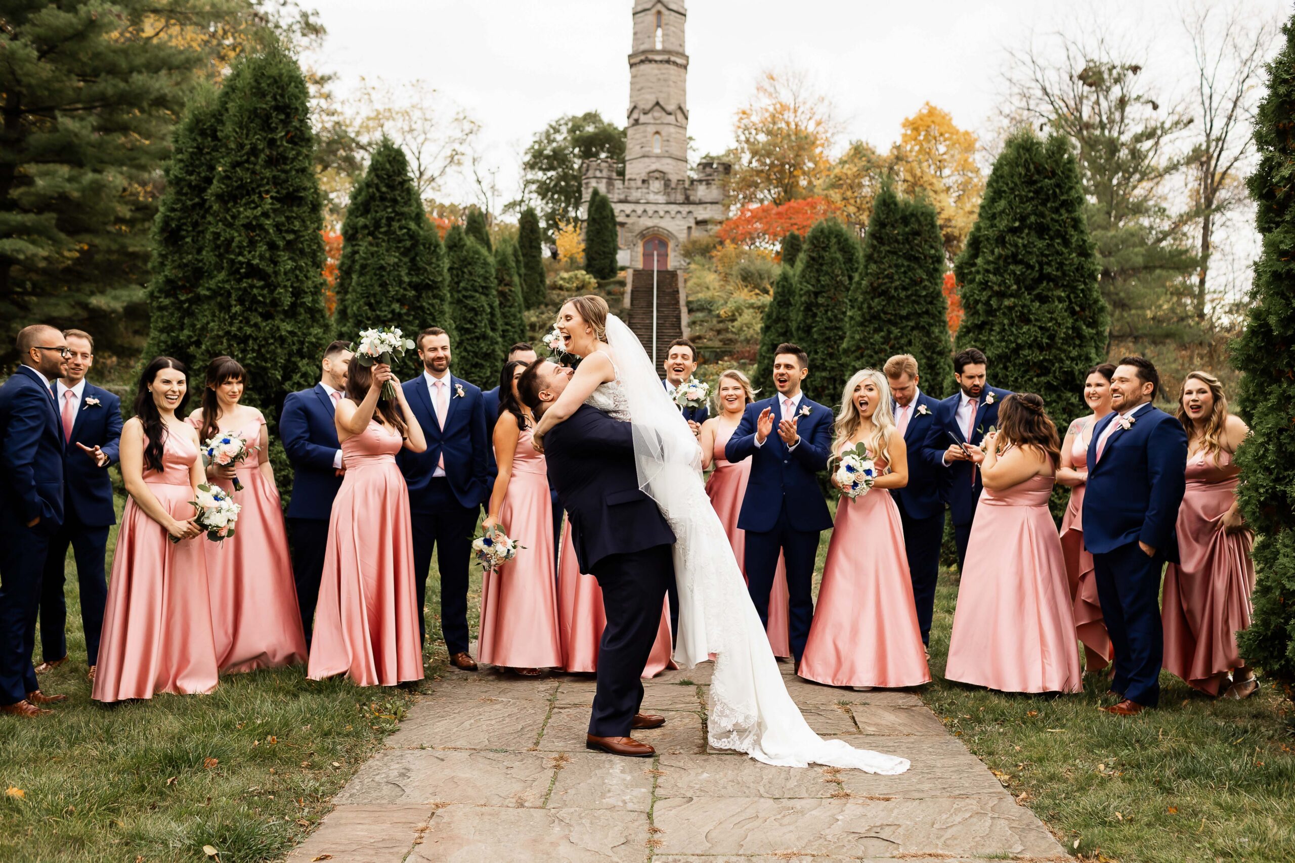 wedding party at battlefield museum wedding venue in Hamilton Ontario